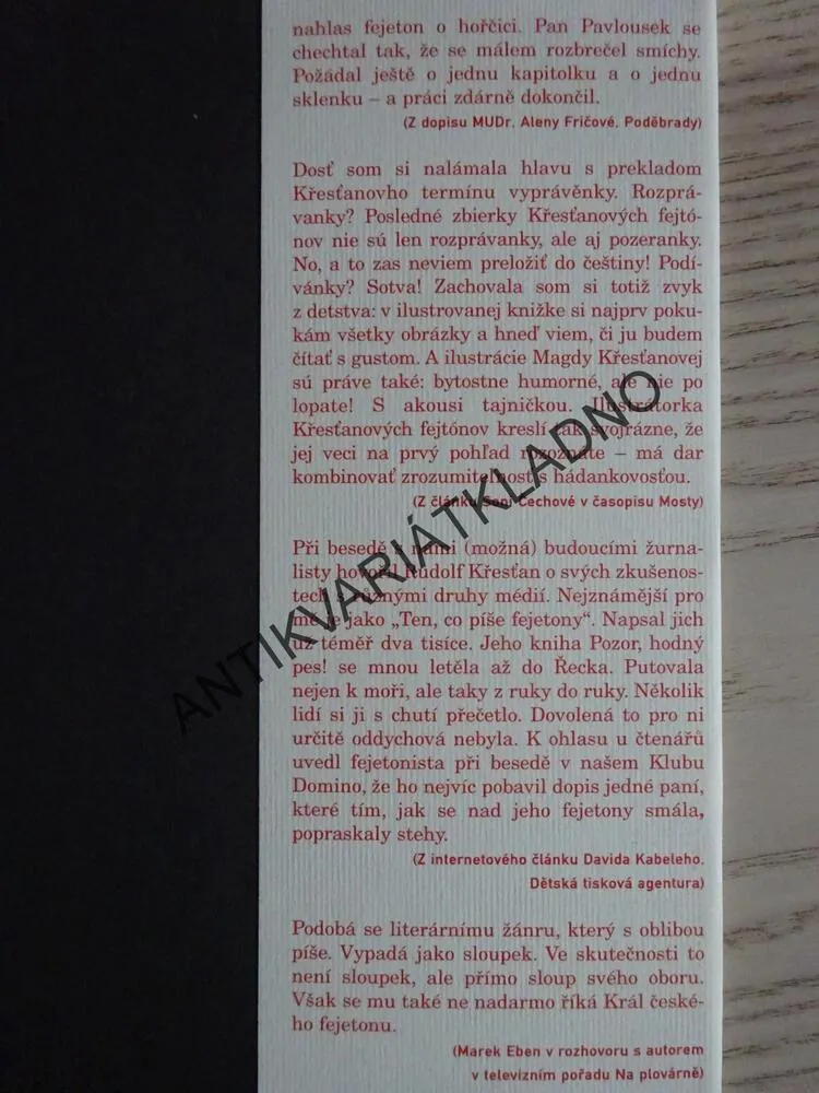 KACHNA V BAZÉNU ANEB 66 FEJETONŮ O ŽASNUTÍ, RUDOLF KŘESŤAN, **an