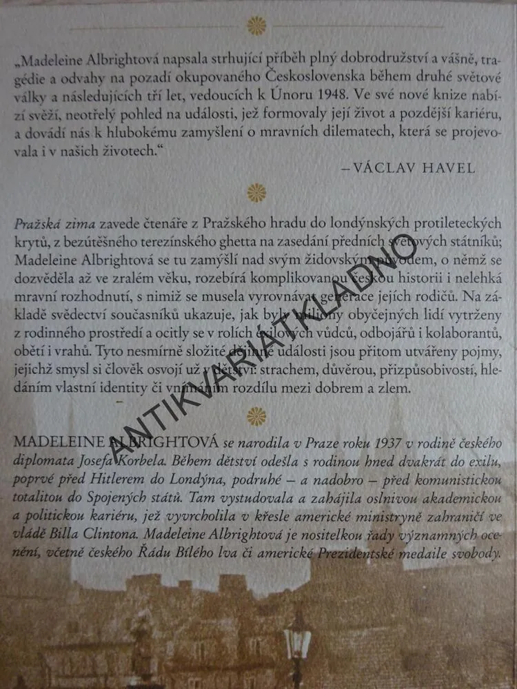 PRAŽSKÁ ZIMA, MADELEINE ALBRIGHTOVÁ, **an