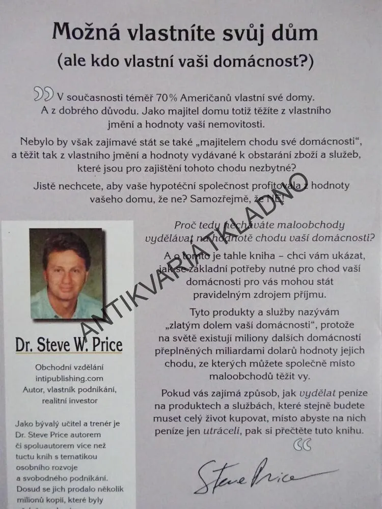 VAŠE DOMÁCNOST JE ZLATÝ DŮL, DR. STEVE W. PRICE, **an