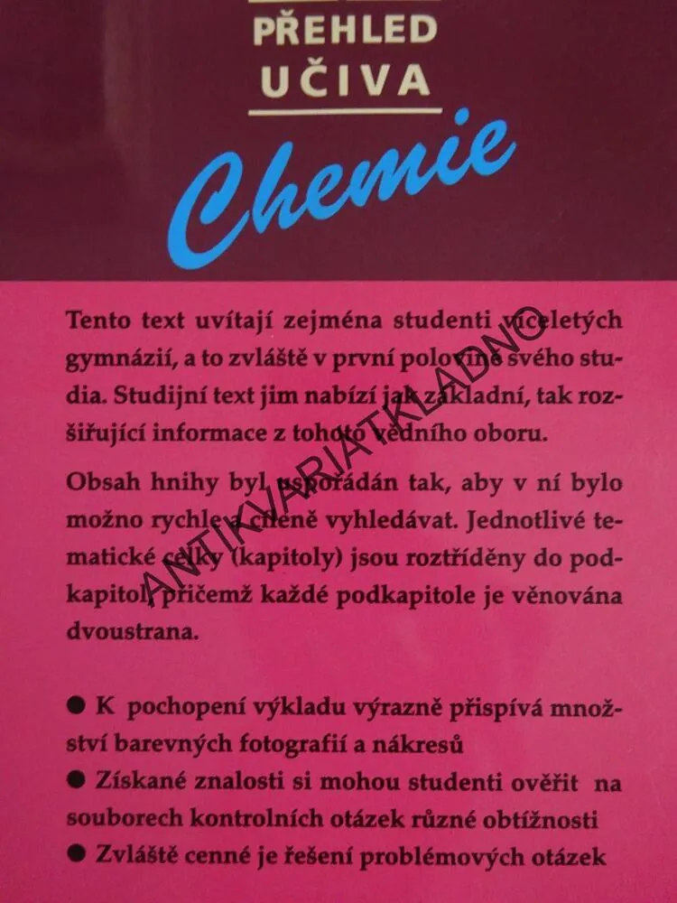 PŘEHLED UČIVA CHEMIE, 