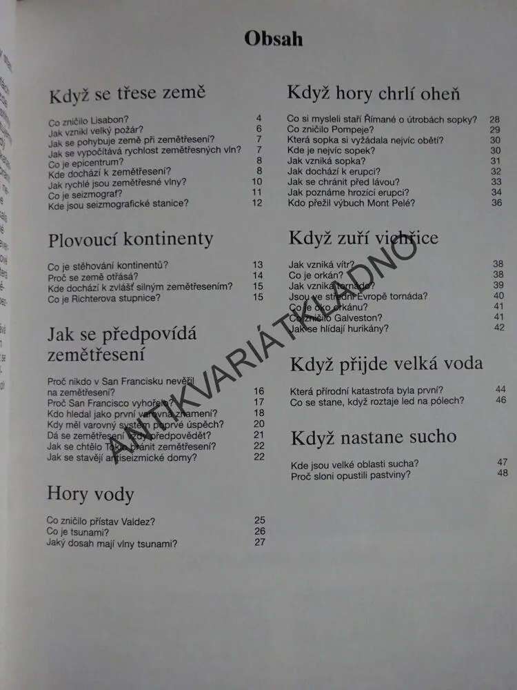 PŘÍRODNÍ KATASTROFY, POZNEJ SVĚT, **an