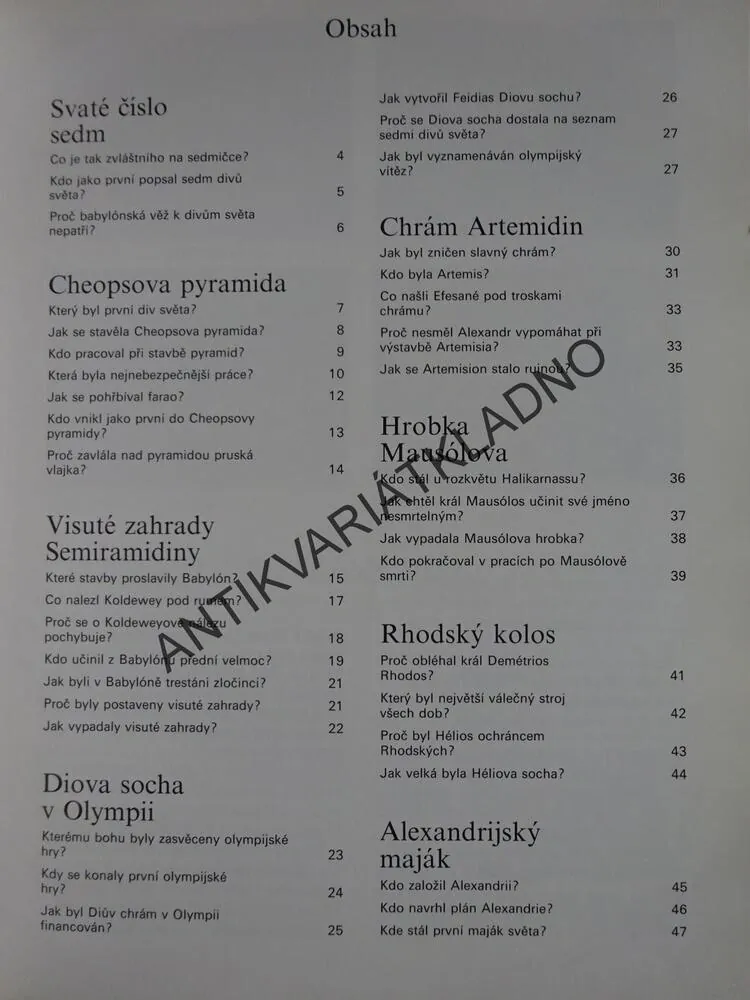 SEDM DIVŮ SVĚTA, POZNEJ SVĚT, **an