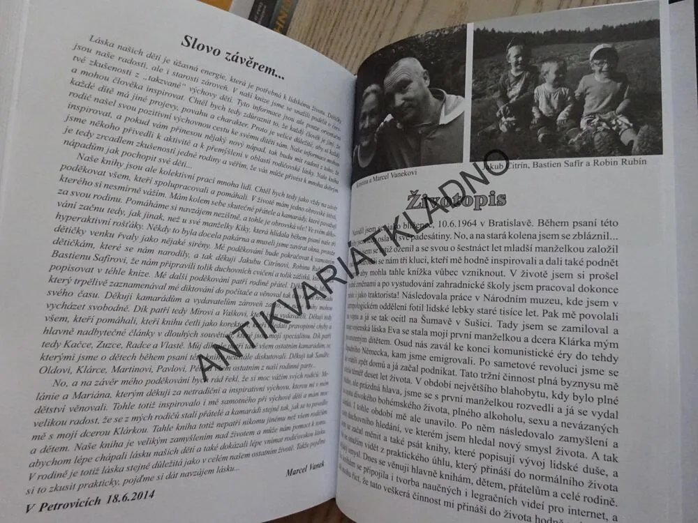 LÁSKA NAŠICH DĚTÍ, MARCEL VANEK, **an