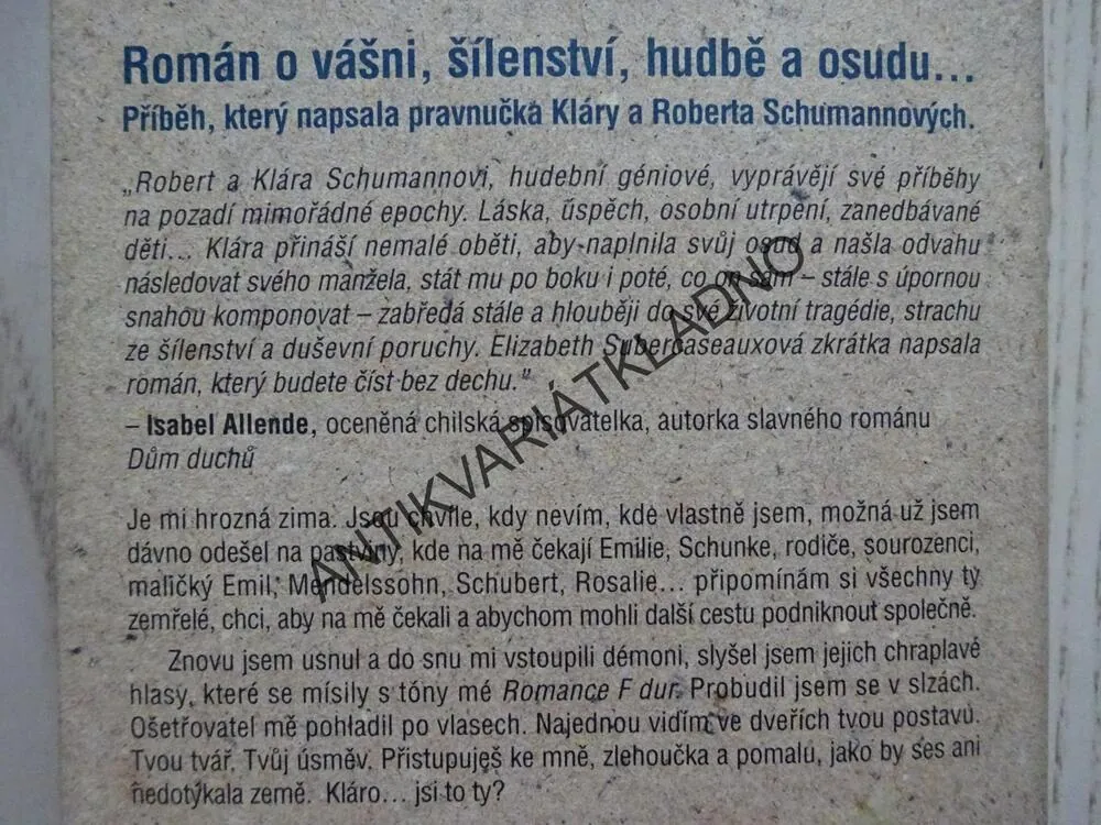 ROBERT SCHUMANN: HUDBA PRO KLÁRU, ELIZABETH SUBERCASEAUXOVÁ, **an