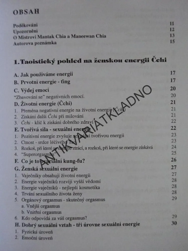 LÉČIVÁ LÁSKA, KULTIVACE ŽENSKÉ SEXUÁLNÍ ENERGIE I., MANEEWAN CHIA, MANTAK CHIA, **an