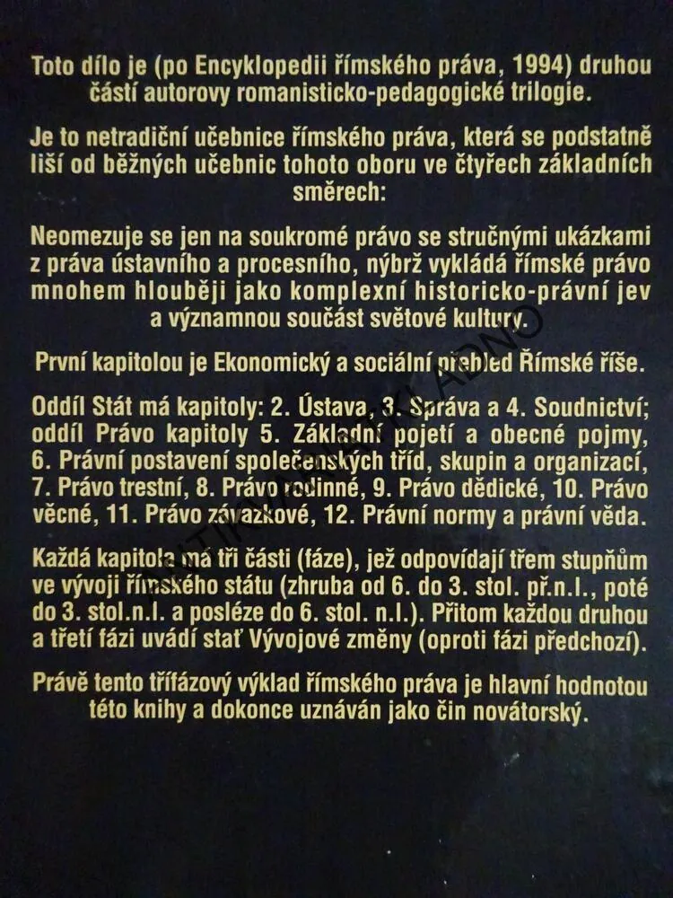 DĚJINY ŘÍMSKÉHO PRÁVA (VE TŘECH FÁZÍCH JEHO VÝVOJE), MILAN BARTOŠEK, **an
