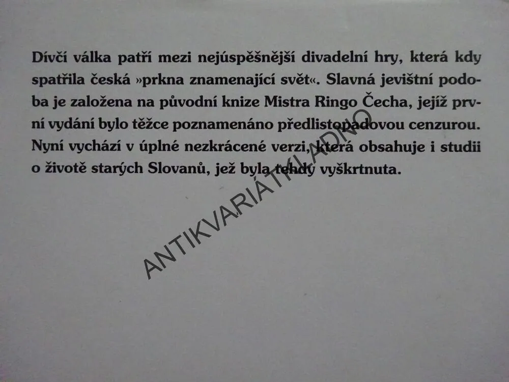 DÍVČÍ VÁLKA, FRANTIŠEK RINGO ČECH, **an