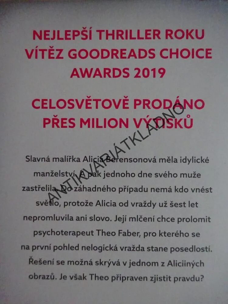MLČÍCÍ PACIENTKA, ALEX MICHAELIDES, **an