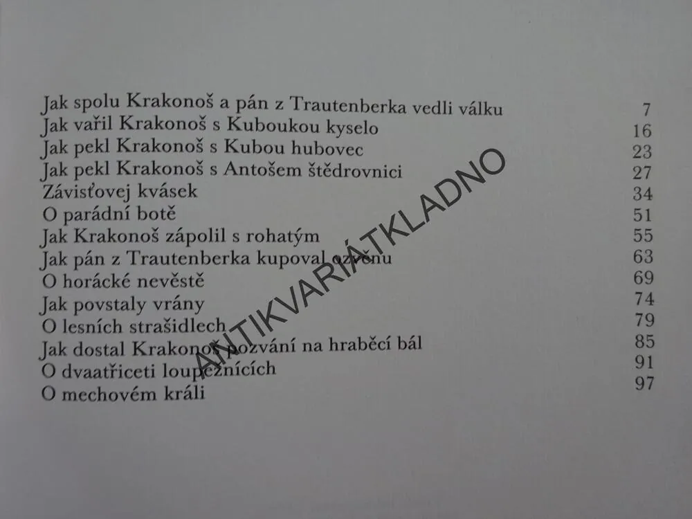 POHÁDKY O KRAKONOŠOVI, KUBÁTOVÁ, **an