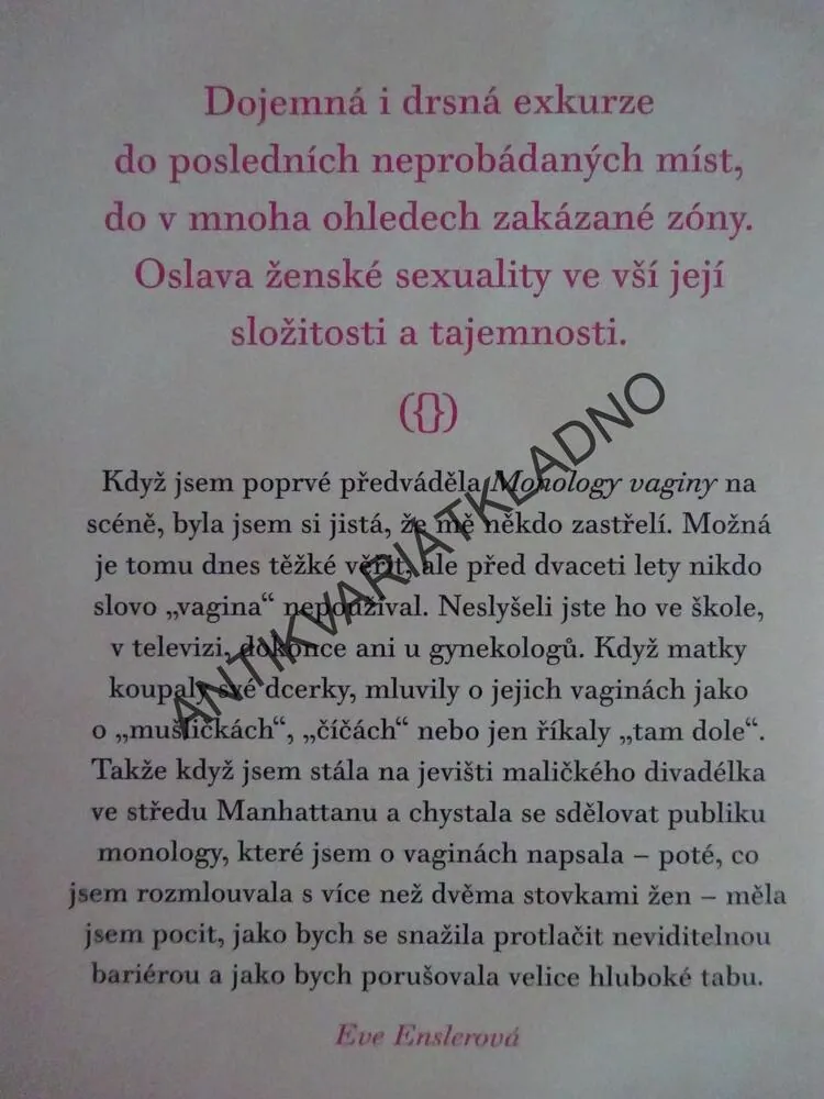 MONOLOGY VAGINY, EVE ENSLER, **an