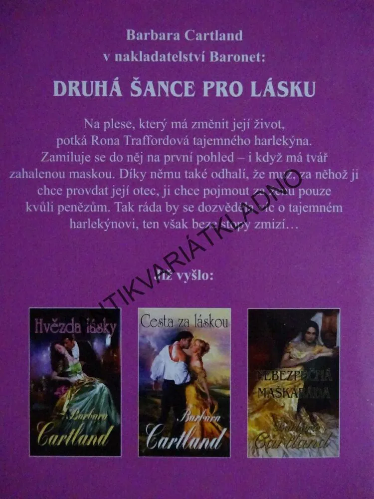 DRUHÁ ŠANCE PRO LÁSKU, BARBARA CARTLAND, CARTLANDOVÁ, **an