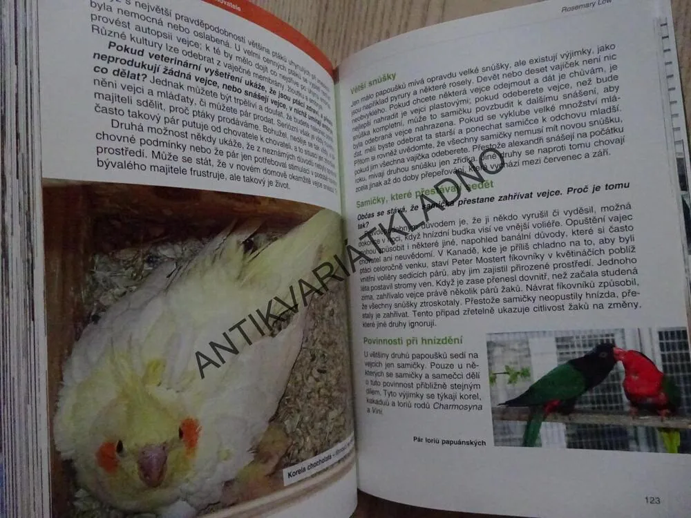 CHOV PAPOUŠKŮ, CHOVATELSKÁ PŘÍRUČKA, ROSEMARY LOW, **an