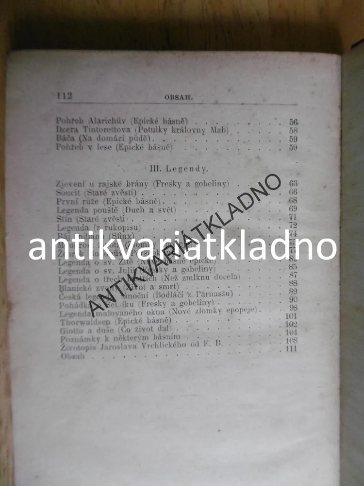 KYTKA BALAD ROMANCÍ A LEGEND, VRCHLICKÝ,