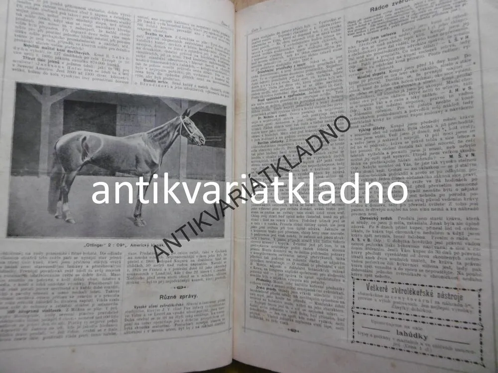 ČESKÝ ZVĚROLÉKAŘ,1897, ČASOPIS, VETERINÁŘ,
