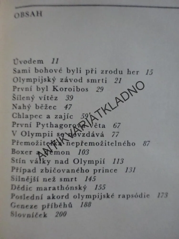 OLYMPIJSKÉ POVĚSTI A PŘÍBĚHY, VÁCLAV SÁBL, **an