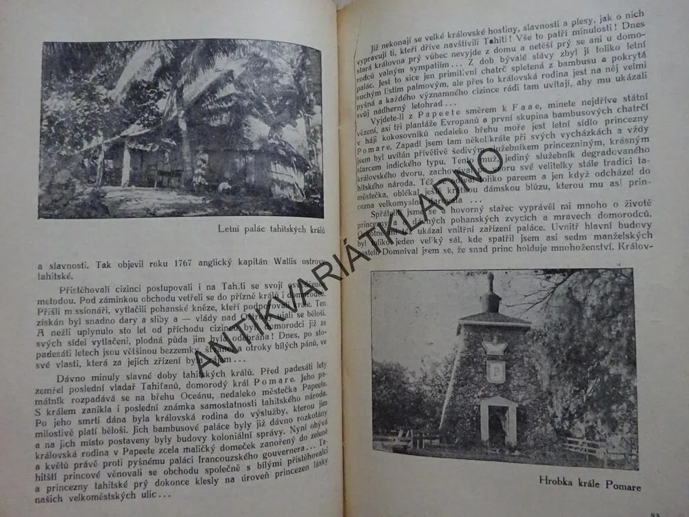 TAHITI, RAJSKÉ OSTROVY JIŽNÍCH MOŘÍ, A. V. NOVÁK, **an