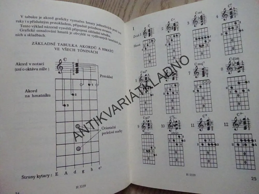 PRAKTICKÁ PŘÍRUČKA PRO KYTARISTY, JOSEF KOTÍK, AKORDY, KYTARA, **an