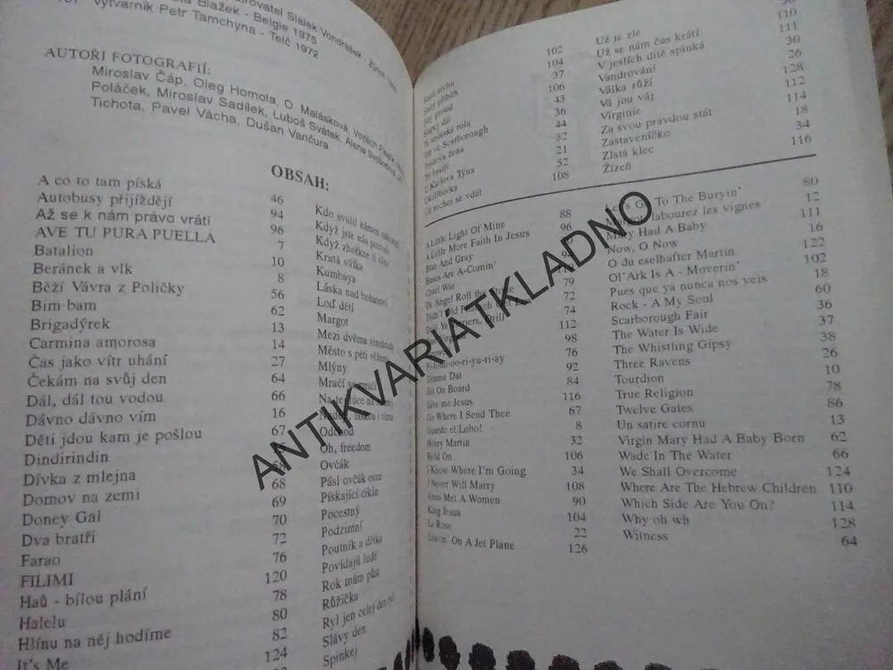 SPIRITUÁL KVINTET, SOUHRNNÝ REPERTOÁR, ZPĚVNÍK, NOTY, TEXTY, **an