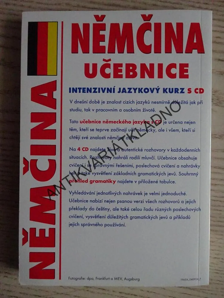 NĚMČINA, UČEBNICE, INTENZIVNÍ JAZYKOVÝ KURZ S CD, 4 CD, **an