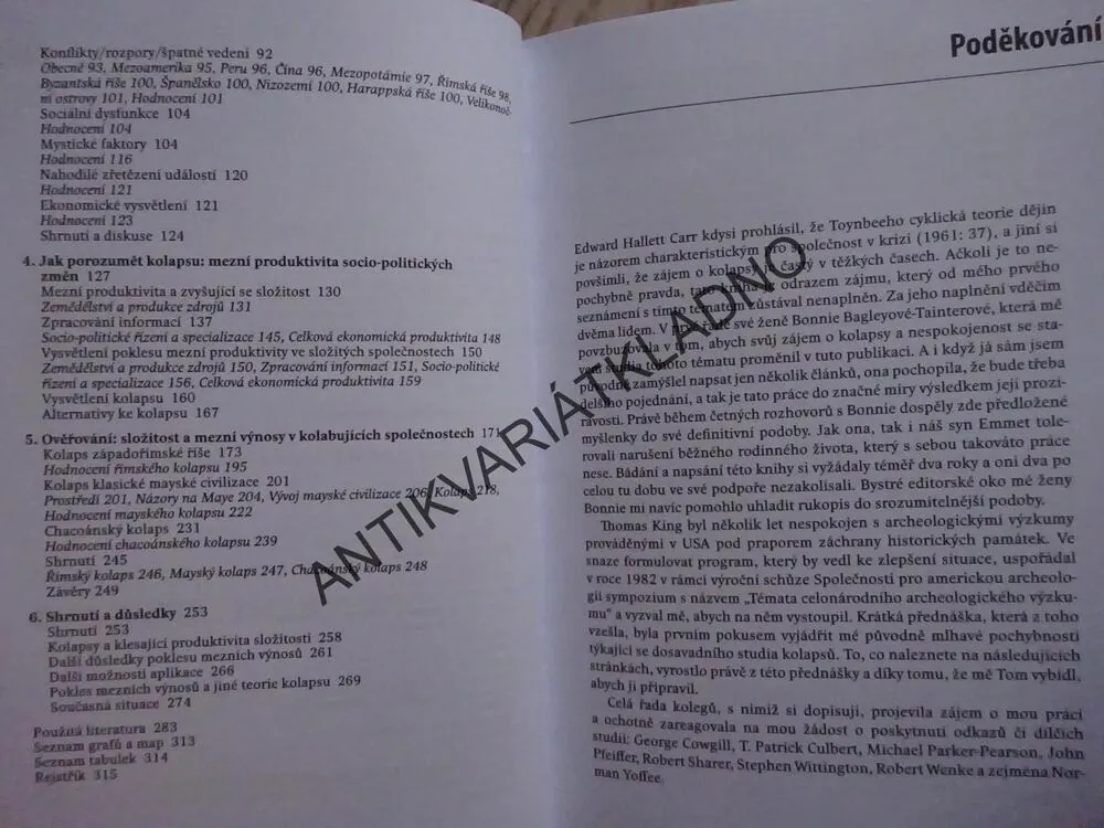 KOLAPSY SLOŽITÝCH SPOLEČNOSTÍ, JOSEPH A. TAINTER, **an