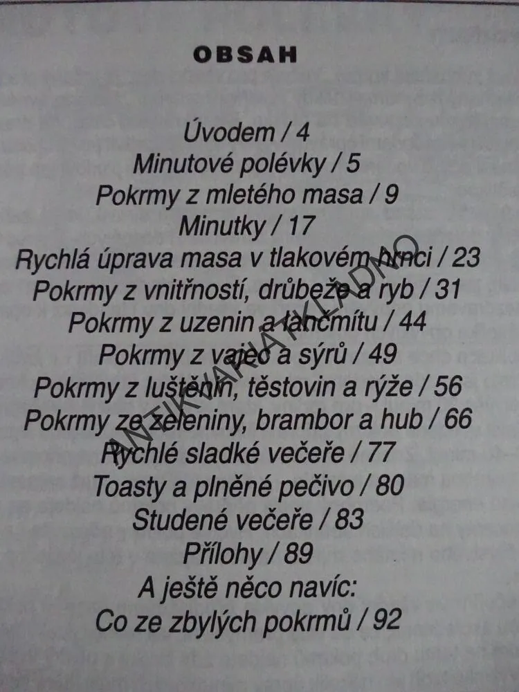 VEČEŘE PRO VŠEDNÍ DEN, **an