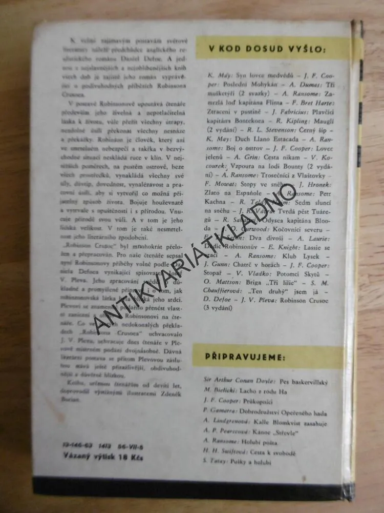 KOD 29 - ROBINSON CRUSOE,DANIEL DEFOE, JOS.V.PLEVA, BURIAN, **an