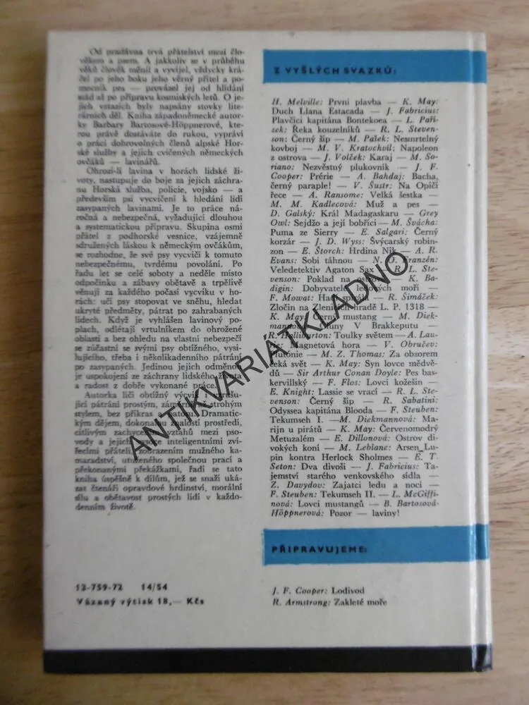 KOD 124 - POZOR- LAVINY! BARBARA BARTOSOVÁ-HÖPPNEROVÁ, **an