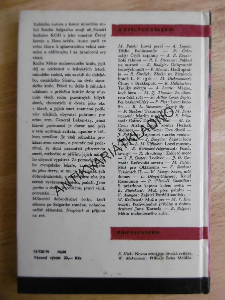 KOD 132 - MĚSTO MALOMOCNÉHO KRÁLE, EMILIO SALGARI, **an