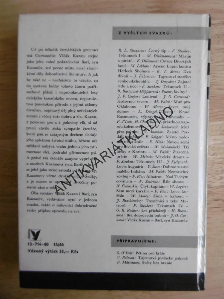 KOD 145 - VLČÁK KAZAN, BARÍ, SYN KAZANŮV, JAMES OLIVER CURWOOD, **an