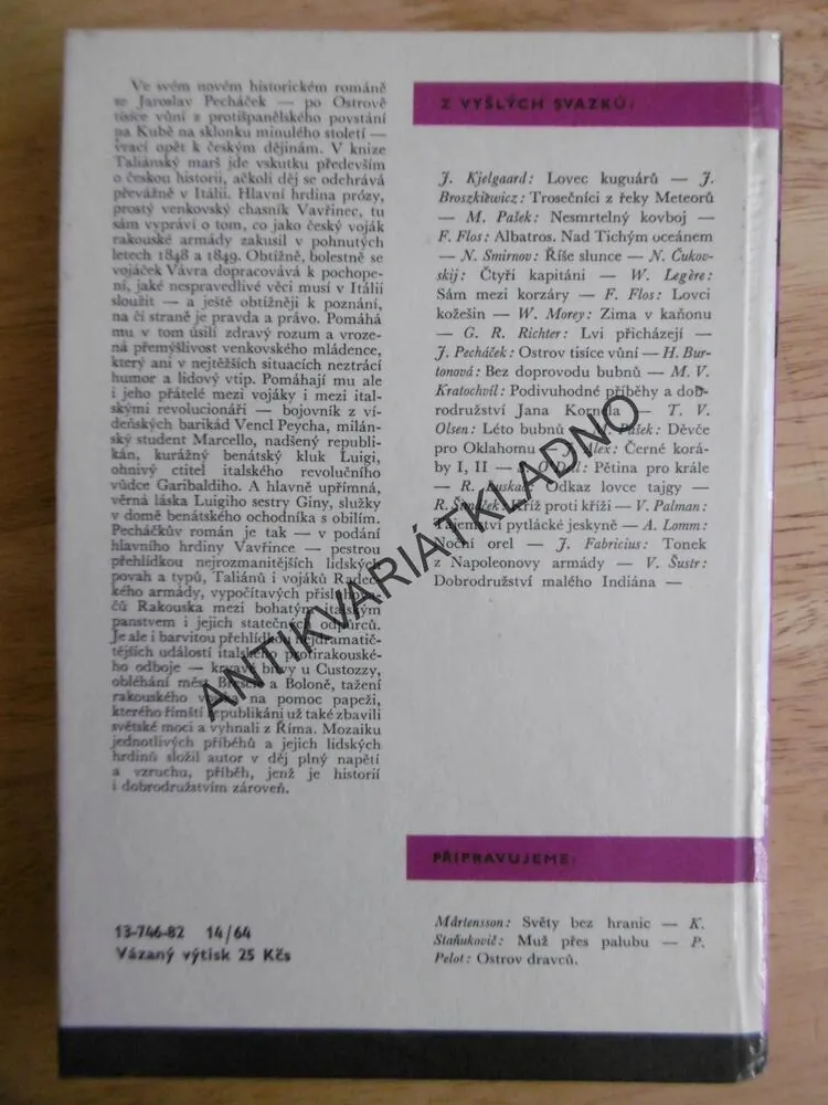 KOD 160 - TALIÁNSKÝ MARŠ, JAROSLAV PECHÁČEK,**an