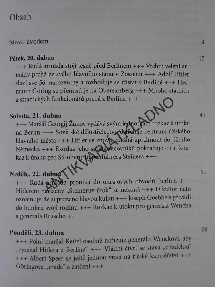 SMRT VE VŮDCOVĚ BUNKRU, HITLEROVY POSLEDNÍ DNY, MARIO FRANK, **an