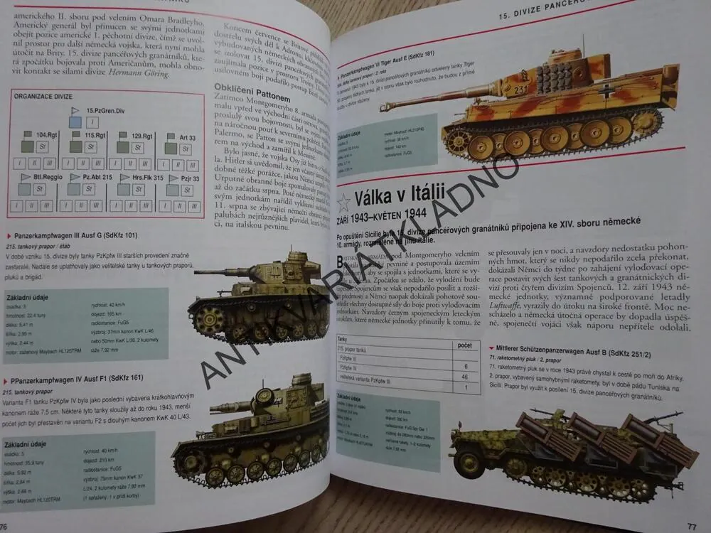 DIVIZE PANCÉŘOVÝCH GRANÁTNÍKŮ 1939-1945, **an