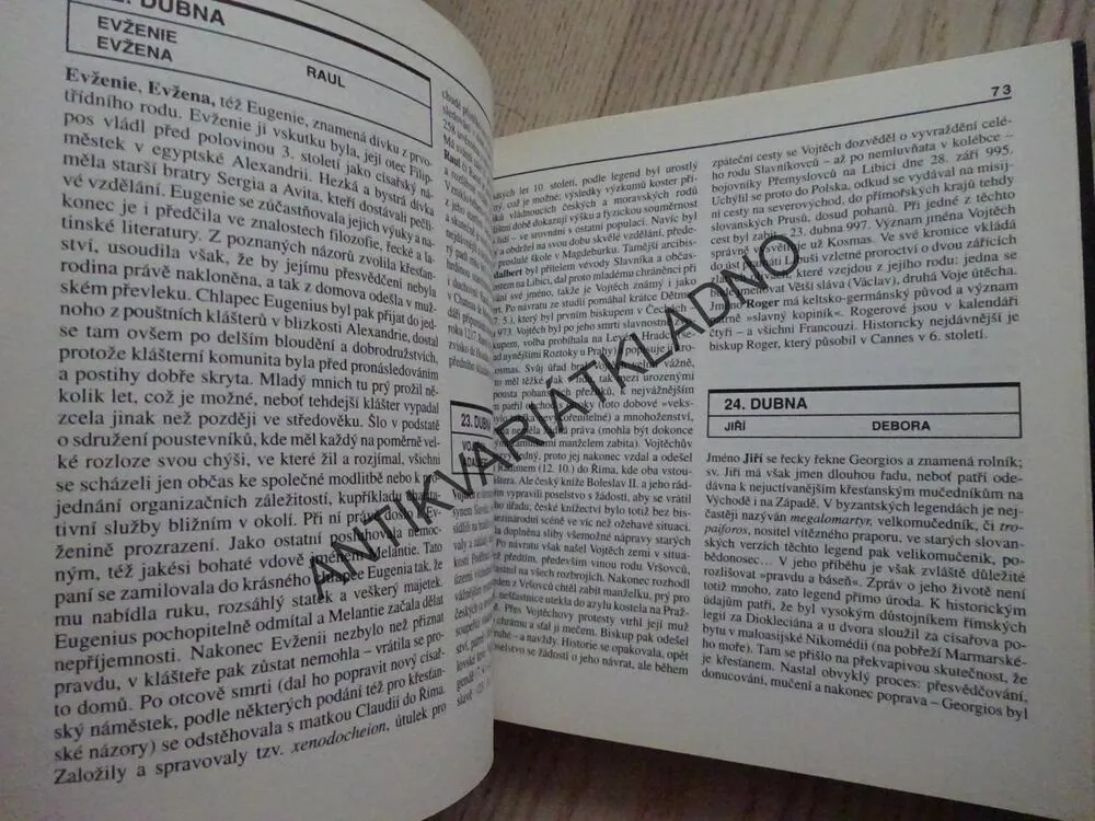 TISÍC JMEN V KALENDÁŘI, ANNA BAUEROVÁ, **an