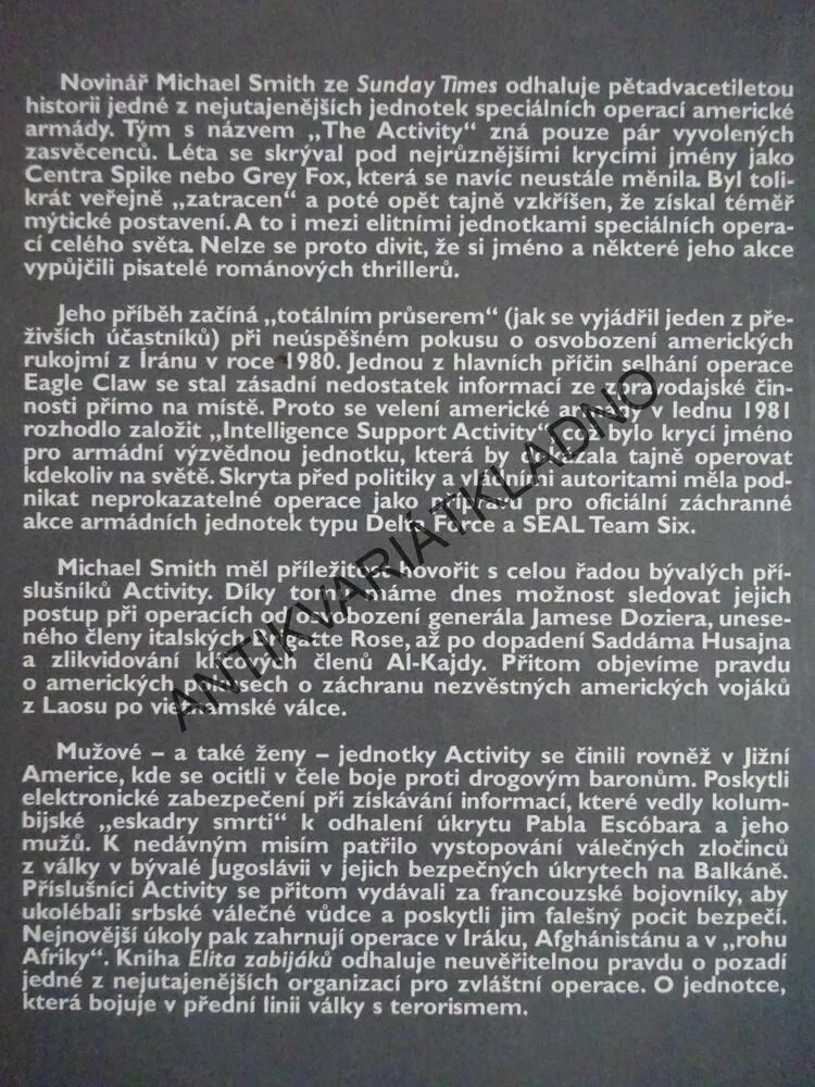 ELITA ZABIJÁKŮ, MICHAEL SMITH, **an