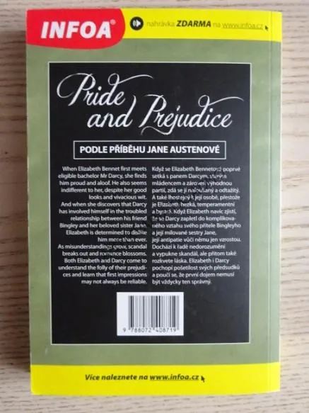 PRIDE AND PREJUDICE, PÝCHA A PŘEDSUDEK, JANE AUSTEN, ZRCADLOVÝ TEXT, DVOJJAZYČNÉ, **an