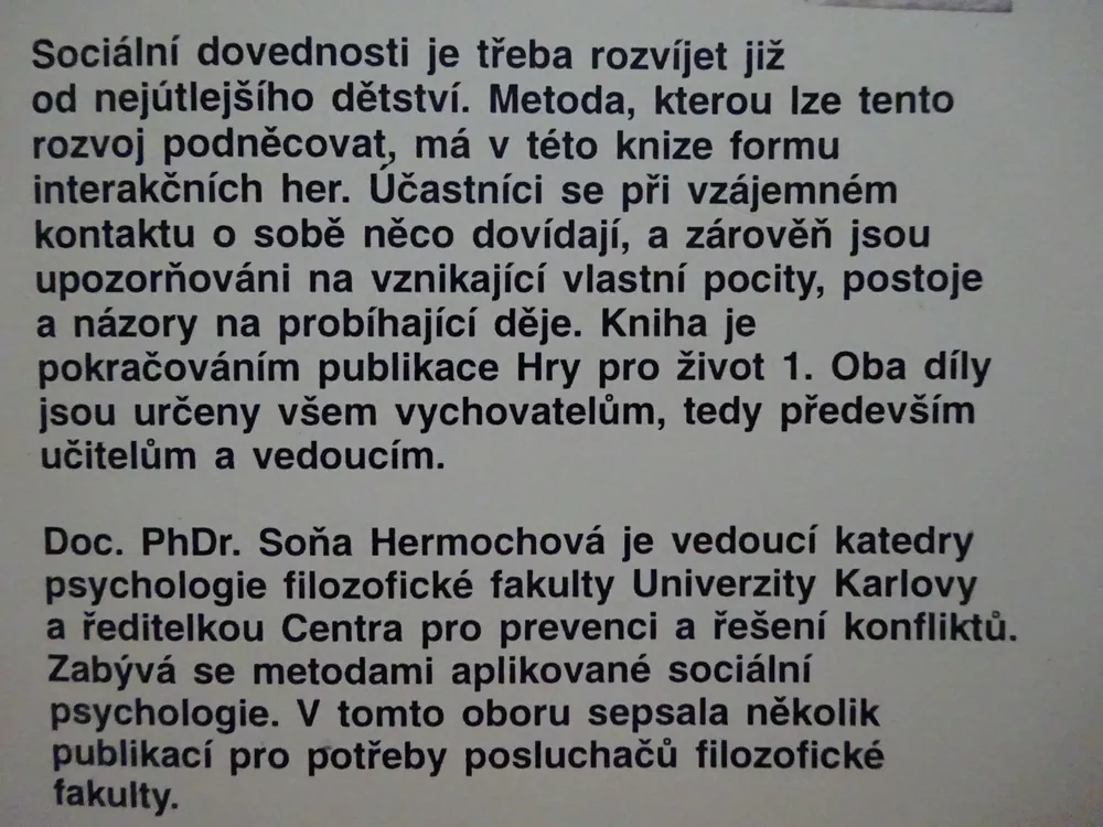 HRY PRO ŽIVOT 2, SOŇA HERMOCHOVÁ, **an