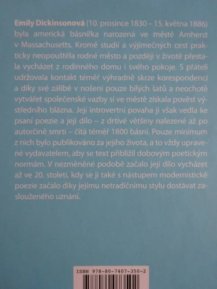 DUŠE MÁ BÝT VŽDY DOKOŘÁN, EMILY DICKINSONOVÁ, **an