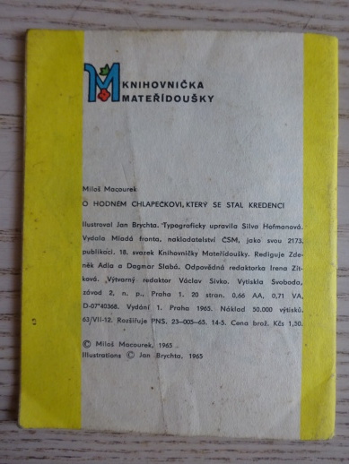 O HODNÉM CHLAPEČKOVI, KTERÝ SE STAL KREDENCÍ, MILOŠ MACOUREK, JAN BRYCHTA