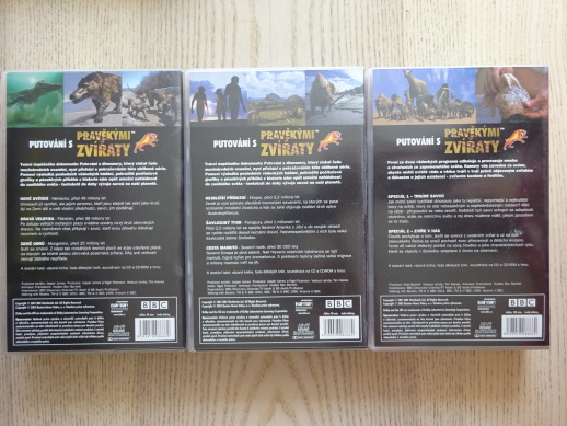 PUTOVÁNÍ S PRAVĚKÝMI ZVÍŘATY, 3X VHS VIDEOKAZETA