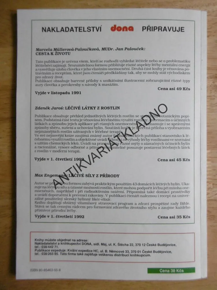 LÉČEBNÉ ÚSPĚCHY, BYLINKY, RECEPTY,MARIA TREBEN, **an