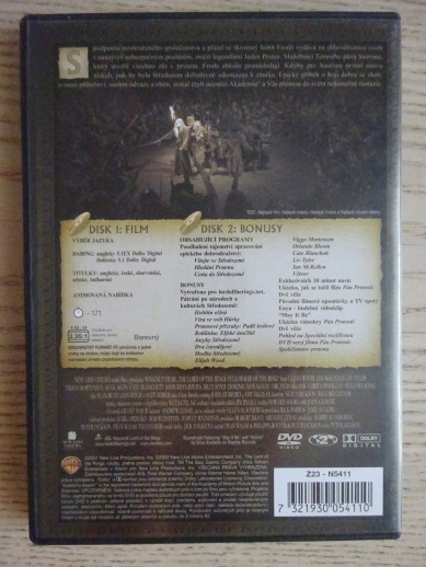 PÁN PRSTENŮ, SPOLEČENSTVO PRSTENŮ, DVD FILM DVOUDISKOVÁ VERZE