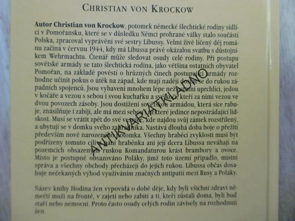 HODINA ŽEN, CHRISTIAN VON KROCKOW, **an