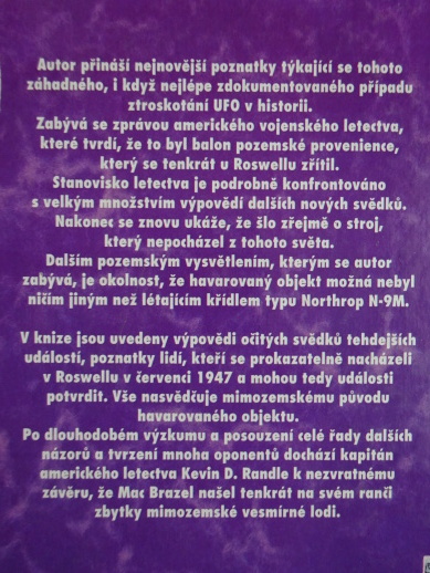 ROSWELLSKÉ UFO, NEJNOVĚJŠÍ POZNATKY, KEVIN D. RANDLE, **an