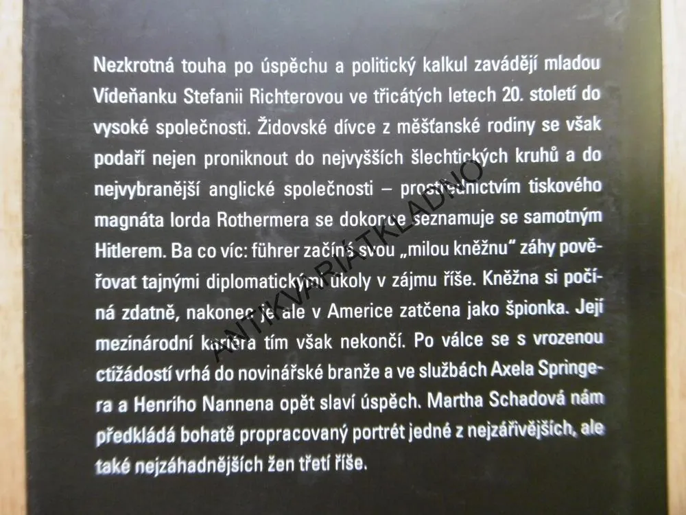STEFANIE VON HOHENLOHE, HITLEROVA ŽIDOVSKÁ ŠPIONKA,MARTHA SCHADOVÁ, **an