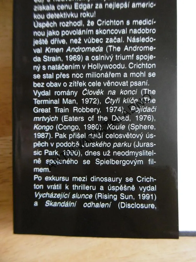 ZTRACENÝ SVĚT, JURSKÝ PARK, MICHAEL CRICHTON, **an