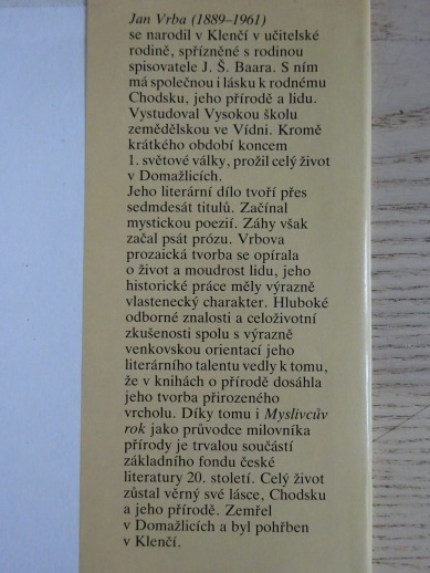 MYSLIVCŮV ROK, JAN VRBA, **an