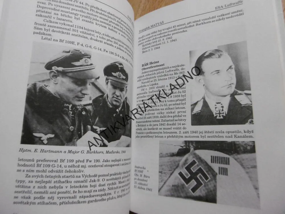 STÍHACÍ ESA LUFTWAFFE, 1939-45, SVATOPLUK MATYÁŠ, **an