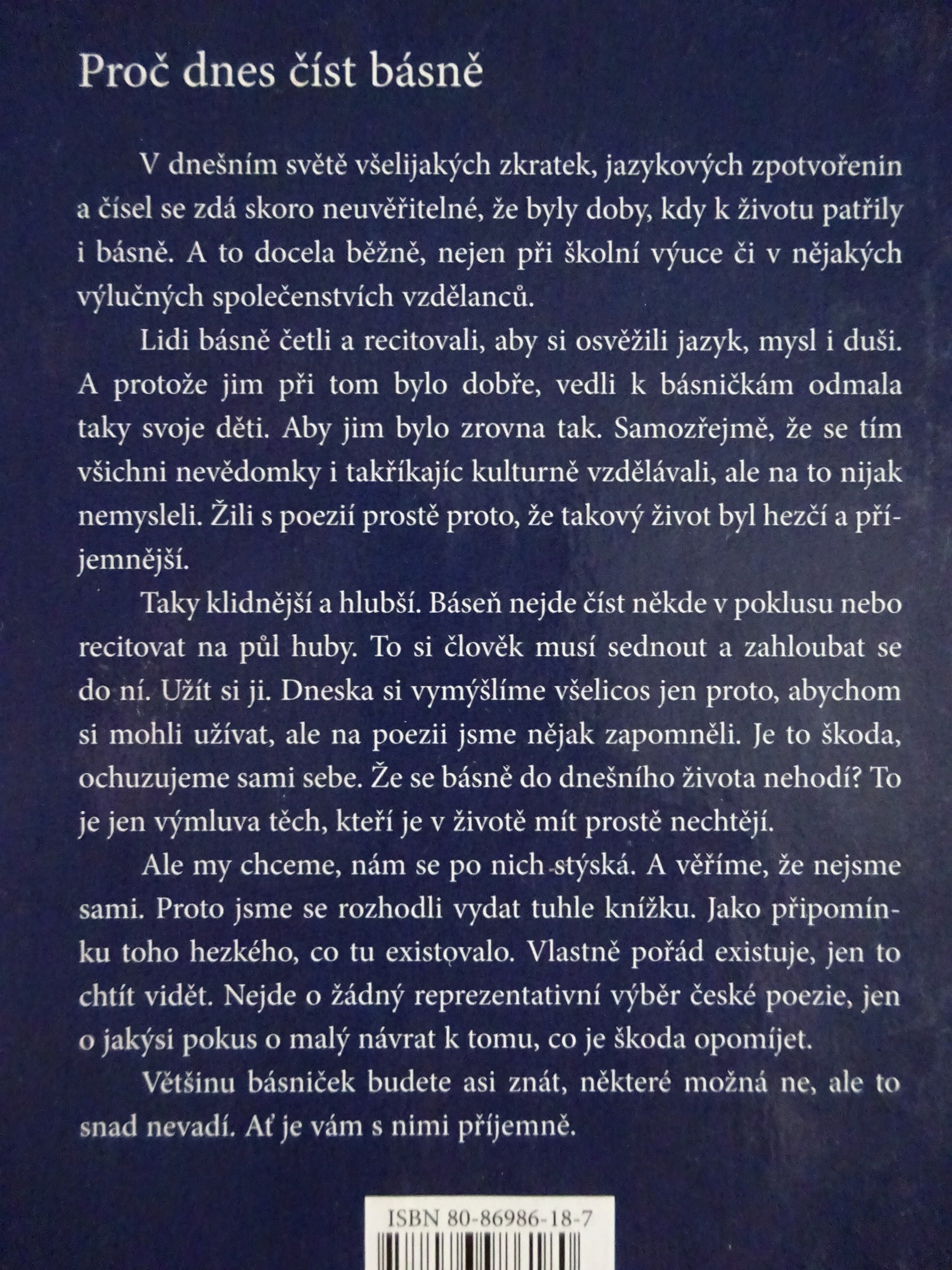 ZNÁM KŘIŠŤÁLOVOU STUDÁNKU, POKLADY ČESKÉ POEZIE, **an