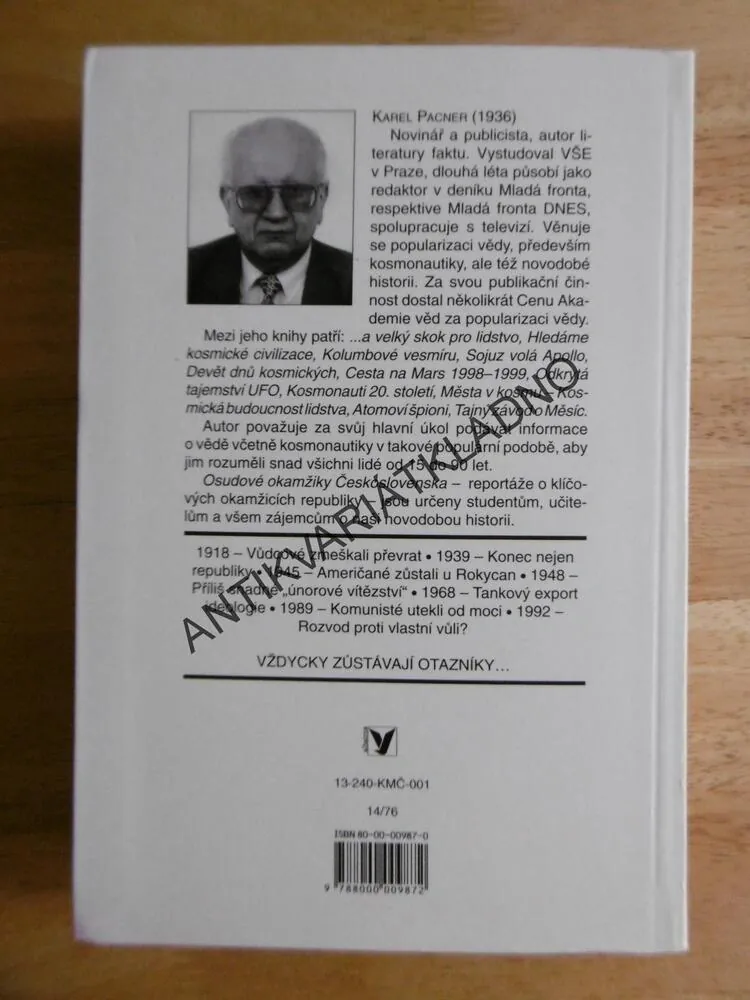 OSUDOVÉ OKAMŽIKY ČESKOSLOVENSKA, KAREL PACNER, *an