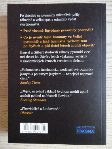 SOUHVĚZDÍ ORIONU A TAJEMSTVÍ PYRAMID, ROBERT BAUVAL A ADRIAN GILBERT, **an